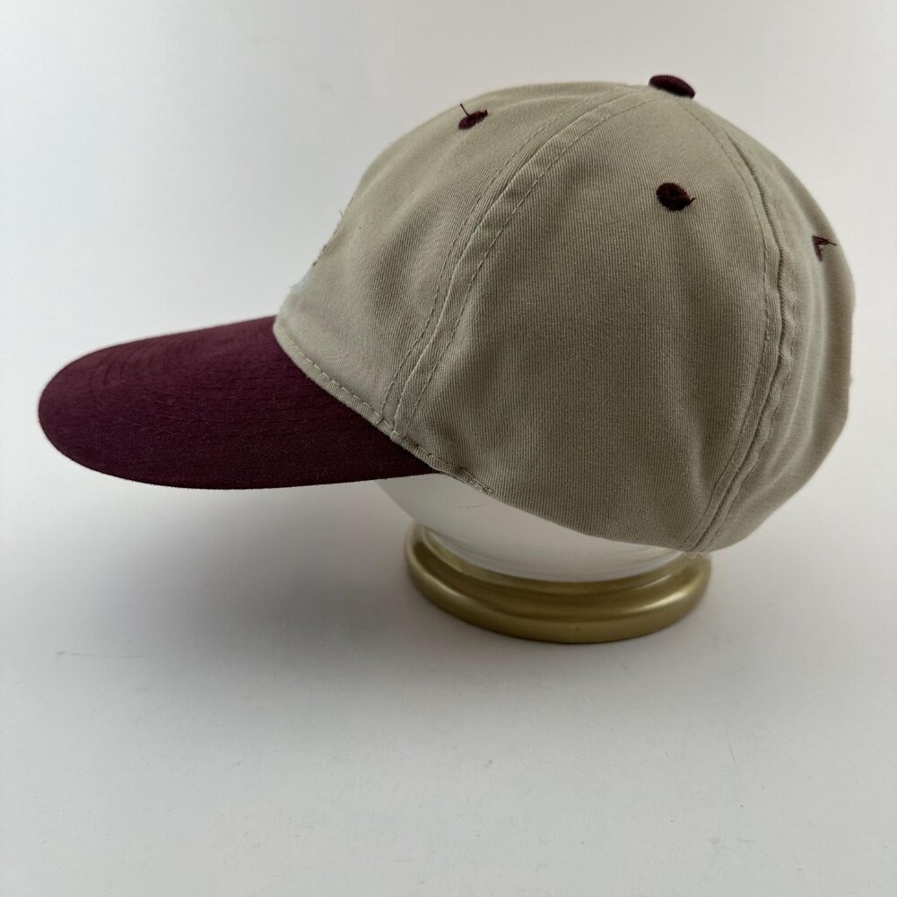 Wavecrest Dad Hat Embroidered Adjustable Strapback Cap Tan Burgundy One Size - Picture 5 of 9
